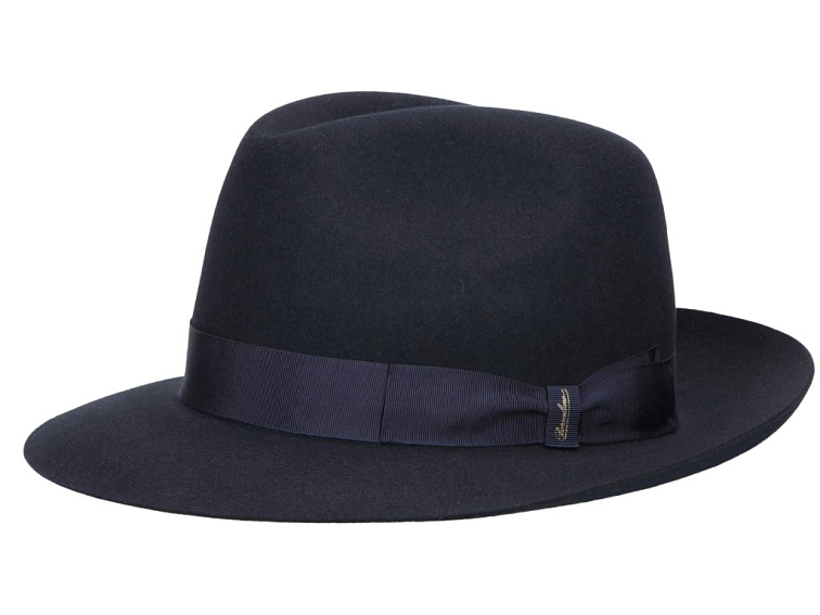 Luxusní modrý klobouk Borsalino - Fedora