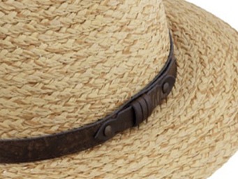 Unisex letní klasicky Fedora klobouk - od Fiebig s koženým paskem béžový