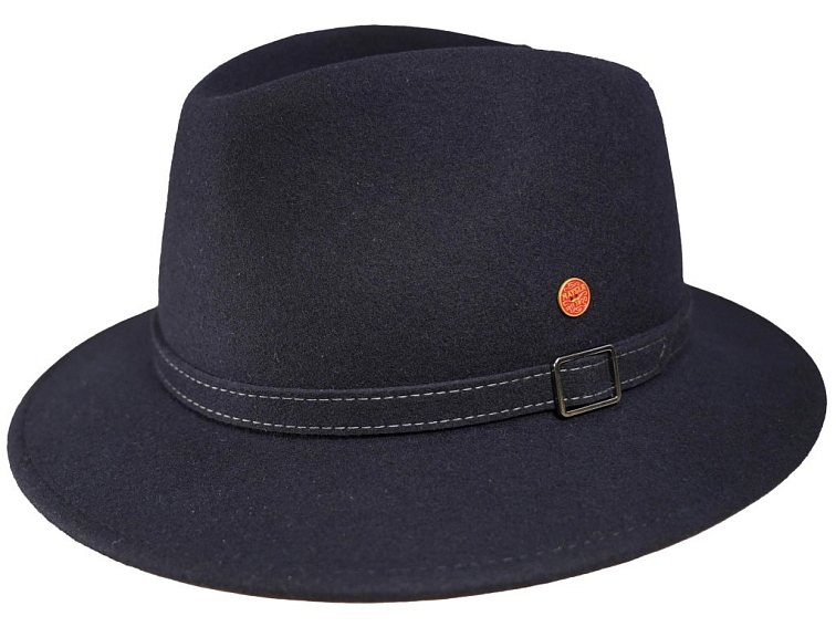 Cestovní nemačkavý voděodolný modrý klobouk Mayser - Earflap Dale Traveller (s ušní klapkami)