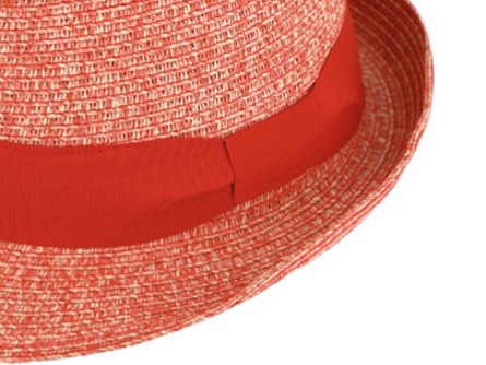 Letní červený klobouk Trilby od Fiebig - Trilby Melange
