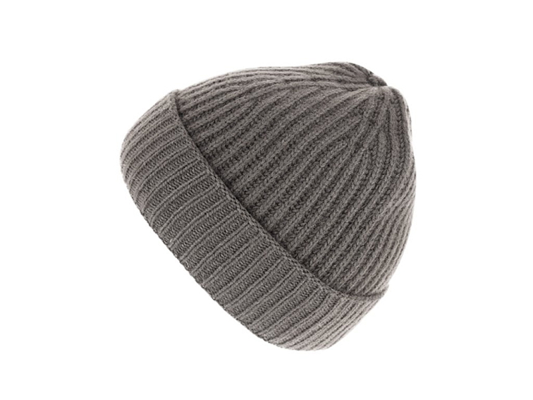 Unisex taupe čepice Fiebig s kašmírem