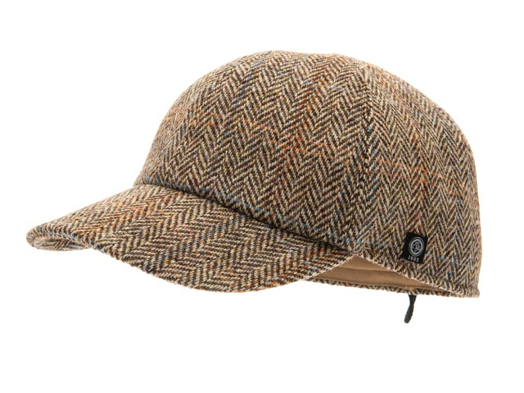 Zimní vlněná kšiltovka (ušní klapky) - Harris Tweed Camel James