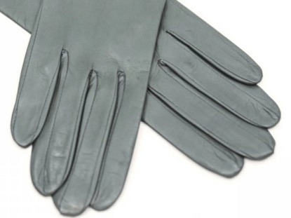 Dámské šedé kožené rukavice bez podšívky s rozparkem - Carlsbad Hat