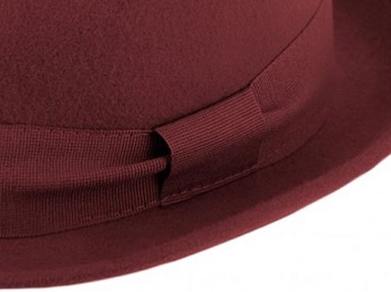Trilby klobouk vlněný Fiebig - bordó s bordó stuhou - Diamond Woolfelt