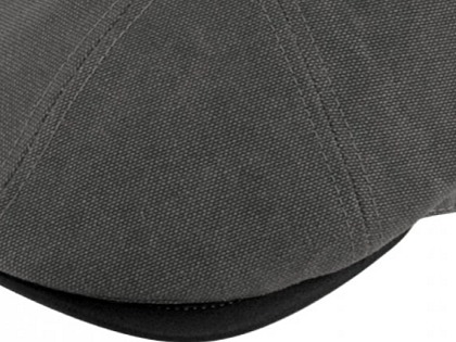 Retro bekovka 6-panel od Fiebig bavlna - šedý kanvas a kůže