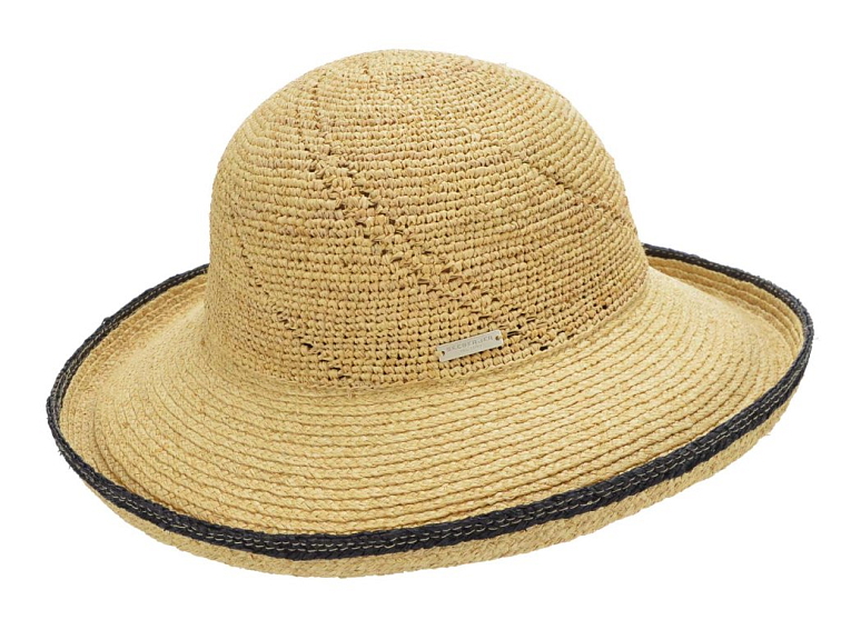 Dámský letní slaměný klobouk s širší krempou Seeberger - Crochet Big Brim