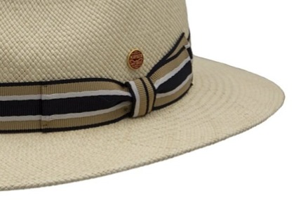 Luxusní panamský klobouk Fedora s barevnou stuhou - Mayser Mathis - UV faktor 80