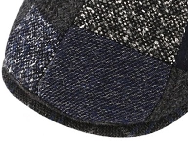Gatsby modrá bekovka od Fiebig - Vlna / 6-Panel Cap Gatsby Patchwork Bakerboy