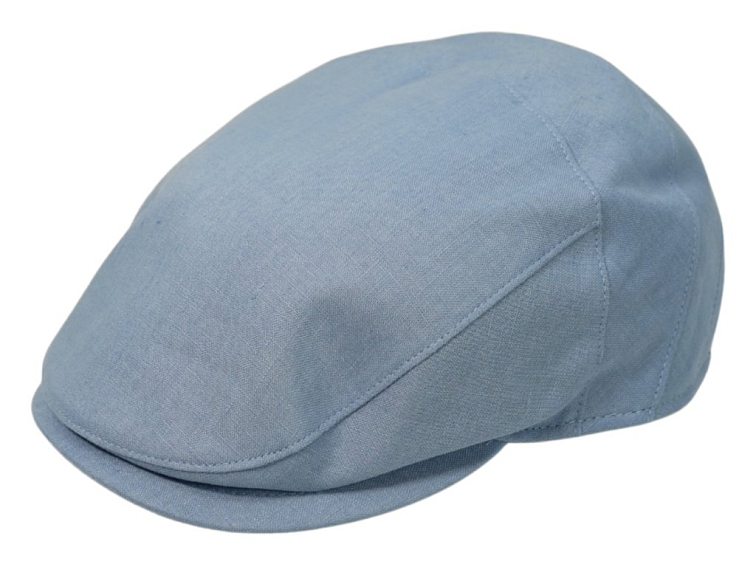 Pánská letní světle modrá lněná bekovka - Borsalino - Vincenzo