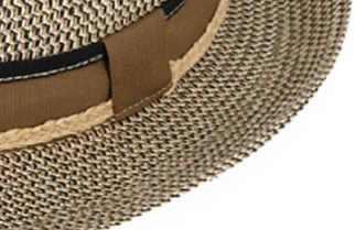 Letní béžový fedora klobouk od Fiebig - Traveller Toyo Melange