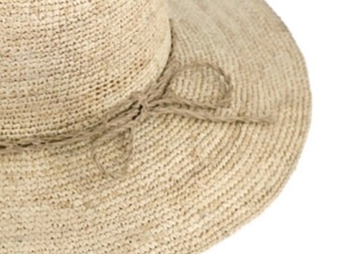 Dámský letní nemačkavý slaměný (raffie) klobouk Cloche - Crochet Cloche