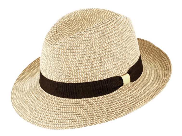 Letní béžový fedora klobouk od Fiebig - Traveller Toyo