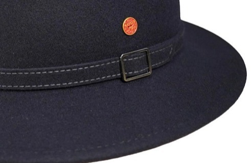 Cestovní nemačkavý voděodolný modrý klobouk Mayser - Earflap Dale Traveller (s ušní klapkami)