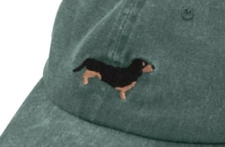Letni zelená kšiltovka z seprané bavlny s pejskem