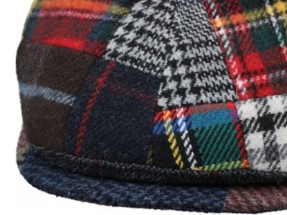 Gatsby červená bekovka od Fiebig - Vlna / 6-Panel Cap Gatsby Patchwork Bakerboy