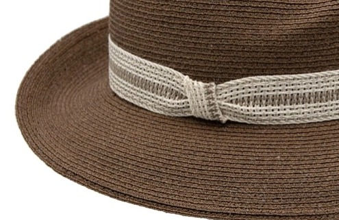 Luxusní dámský nemačkavý hnědý klobouk Fedora - ručně šitý, UV faktor 80 - Mayser Simone