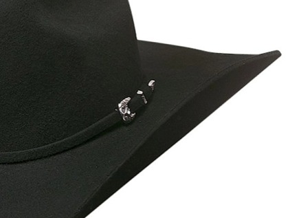 Černý westernový klobouk BROKEN HORN 4X