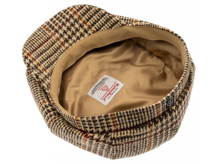 Vlněná tvídová bekovka 8-panel od CTH Ericson - Alan Harris Tweed Glen Check