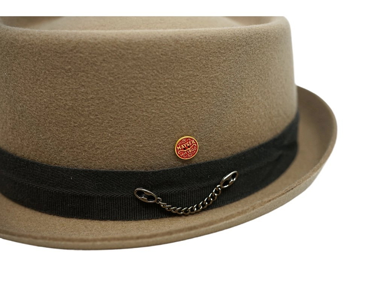 Plstěný klobouk porkpie - Mayser - béžový klobouk Gareth