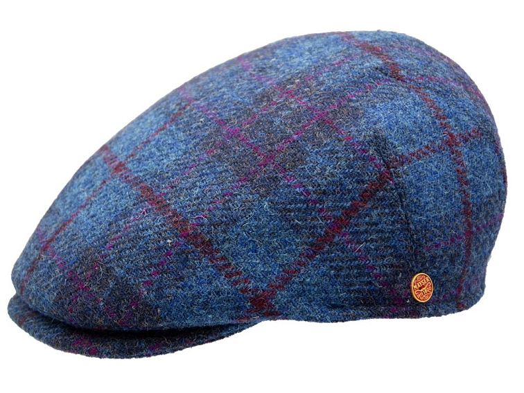 Pánská zimní modrá tweedová bekovka - Mayser - Sidney Harris Tweed