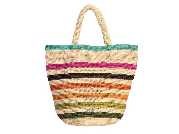 Letní nemačkavá slaměná taška - Multicolor