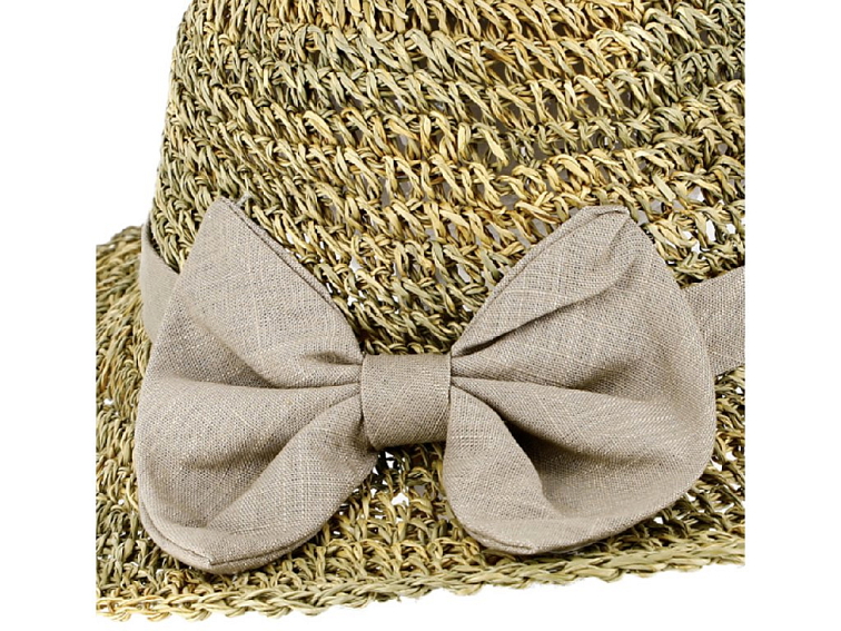 Dámský letní nemačkavý klobouk - Cloche s mašličkou