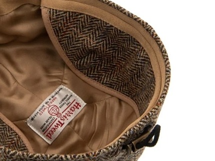 Zimní vlněná kšiltovka (ušní klapky) - Harris Tweed Camel James