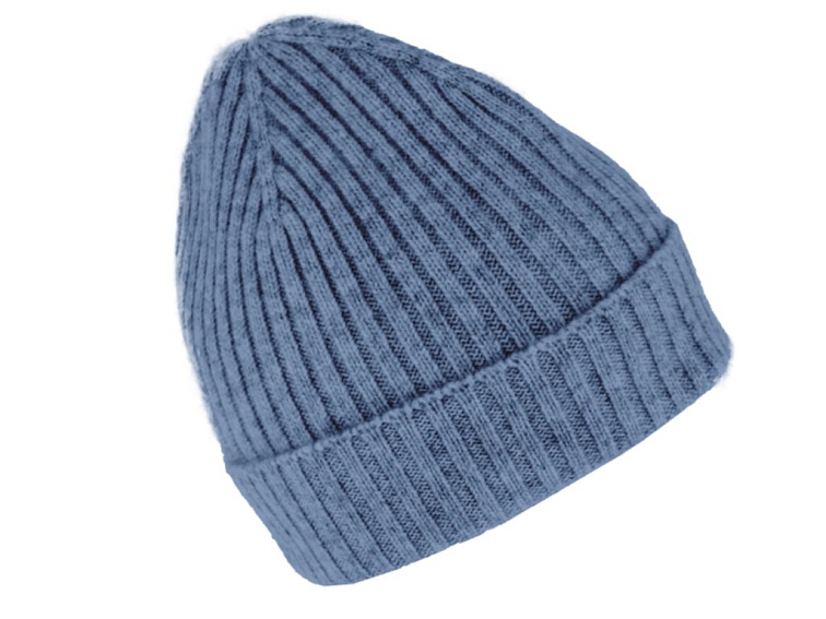 Kašmírová modrá unisex čepice Fiebig