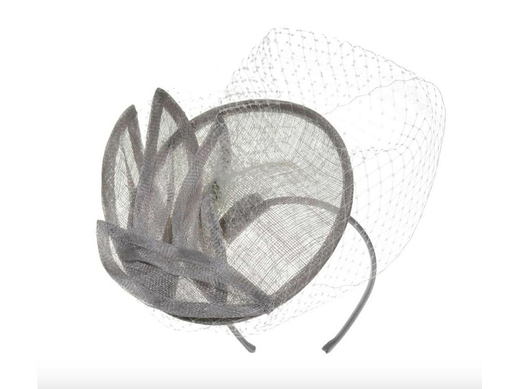 Fascinátor - stříbrný