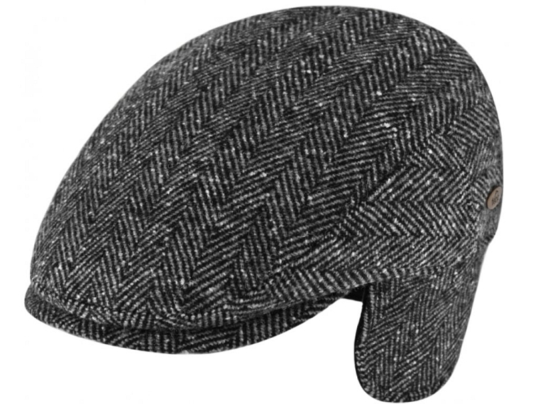 Pánská šedá zimní bekovka Fiebig s klapkami na uši