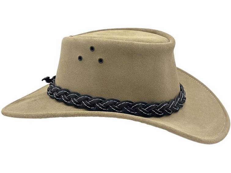 Béžový kožený semišový klobouk - Wallaroo