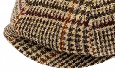 Vlněná tvídová bekovka 8-panel od CTH Ericson - Alan Harris Tweed Glen Check