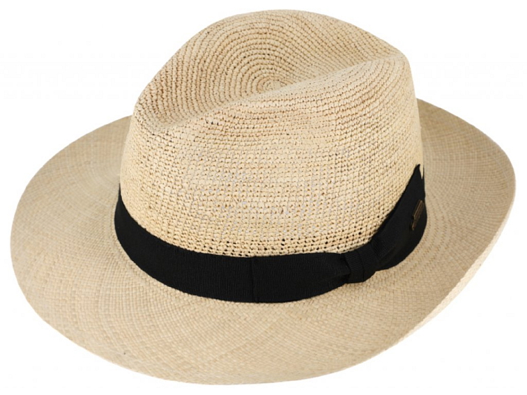 Letní slaměný klobouk Fedora - ručně pletený - Ekvádorská panama - Traveller 