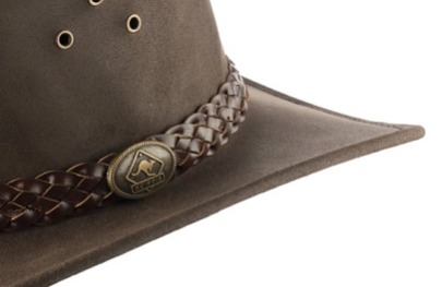 Australský klobouk hnědý kožený - WALLAROO