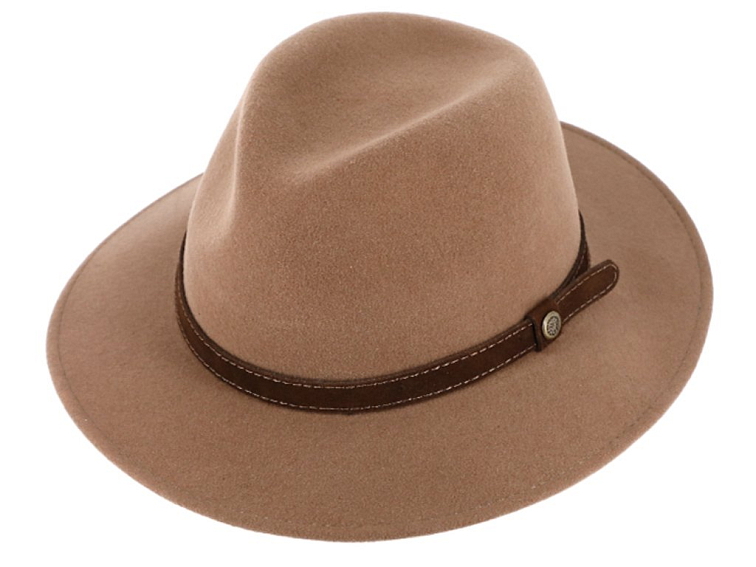 Kašmírový béžový cestovní klobouk Fiebig - Traveller Kaschmir