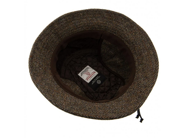 Zimní vlněný anglický klobouk (ušní klapky) - Harris Tweed Green