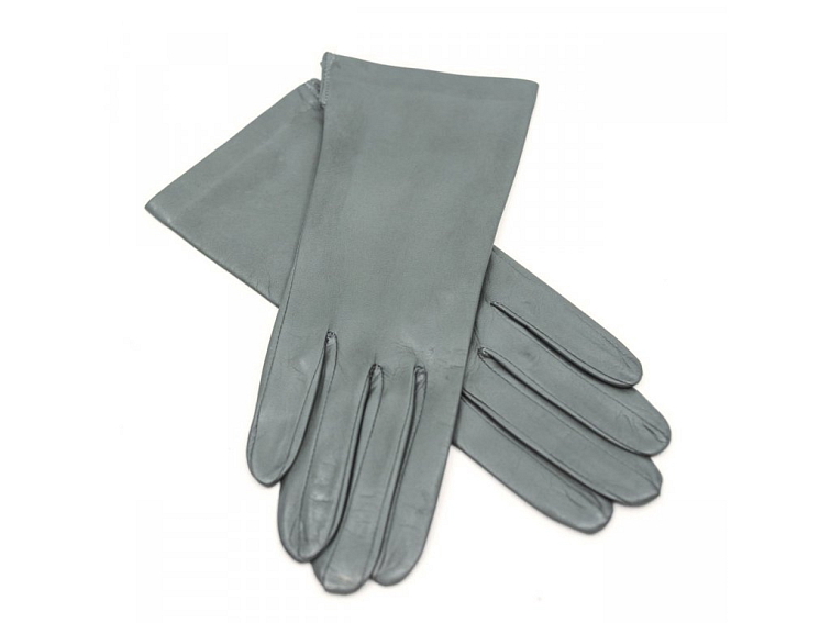 Dámské šedé kožené rukavice bez podšívky s rozparkem - Carlsbad Hat