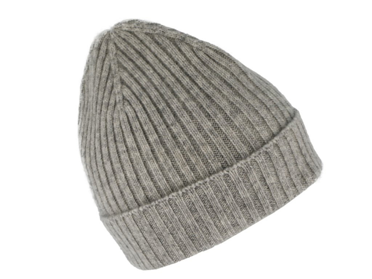 Kašmírová světle šedá unisex čepice Fiebig