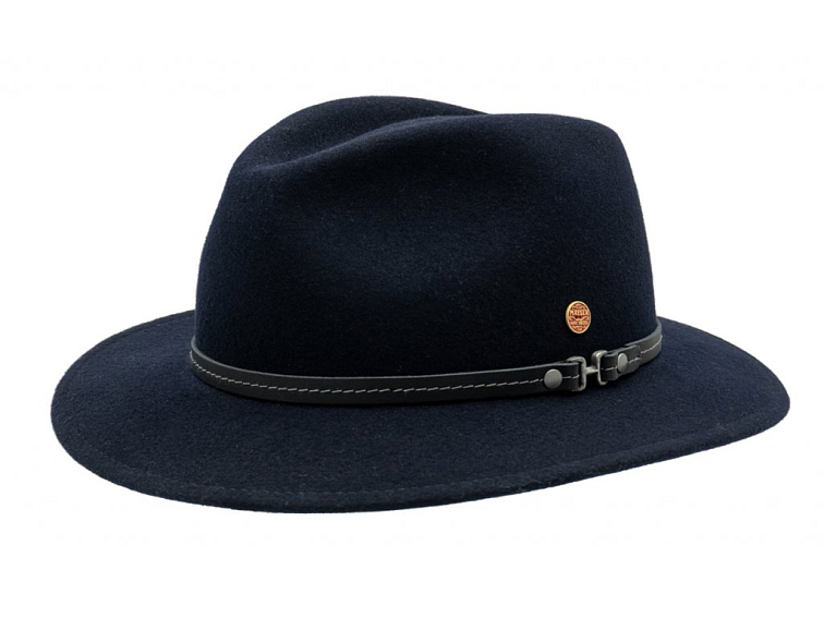 Cestovní nemačkavý voděodolný modrý klobouk Mayser - Mathis Mayser