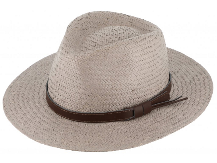 Letní šedý fedora klobouk od Fiebig - Traveller Toyo