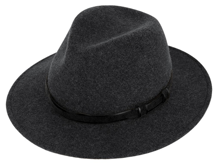 Cestovní odolný klobouk vlněný šedý od Fiebig - Traveller voděodolný a nemačkavý