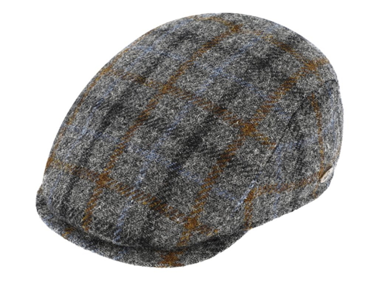 Pánská kostkovaná vlněná bekovka - Fiebig - Harris Tweed