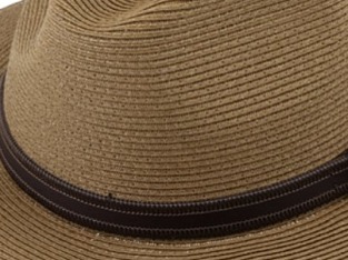 Letní Fedora klobouk s koženým páskem - Fiebig Cognac