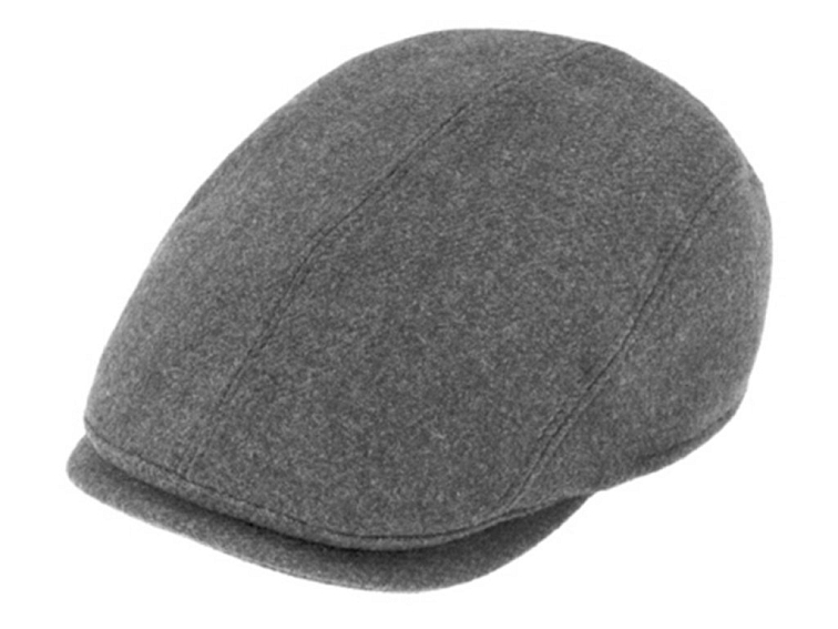 Pánská šedá zimní bekovka - Fiebig - ušní klapky