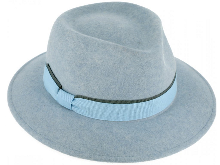 Dámský modrý zimní plstěný klobouk od Fiebig - Lara