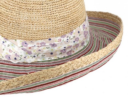 Dámský letní slaměný klobouk Cloche - látková tvarovatelná krempa