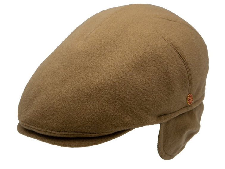 Pánská zimní béžová kašmírová bekovka - Mayser - Sidney Plus (ušní klapky) - Cashmere