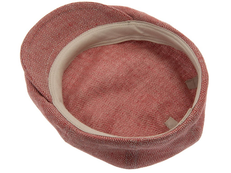 Letní lněná červená bekovka - driver cap - od CTH Ericson - Edward