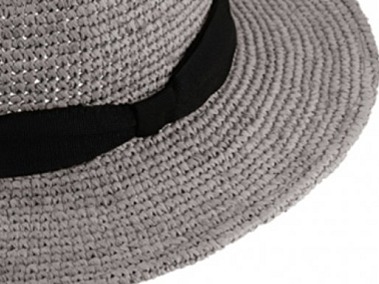 Fedora Raffia - slaměný šedý klobouk - Bestseller