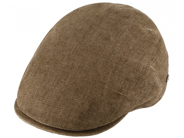 Pánská lněná letní bekovka - Fiebig since 1903 - hnědá (UV filtr 50, ochranný faktor)